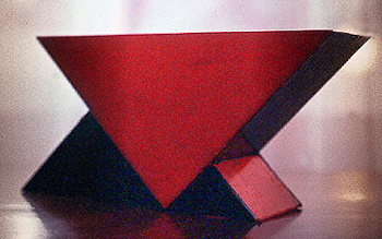 005 - Glass, copper, marble. 20 x 20 x 30 cm. Halogen light, 30 w.