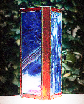 023 - Glass, copper, marble. 20 x 20 x 30 cm. Halogen light, 30 w.